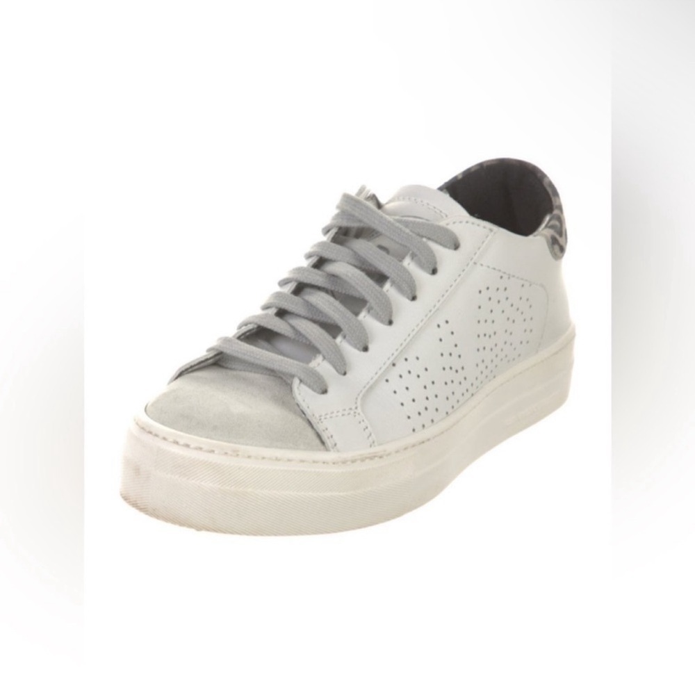 P448 White Leather Casual Sneakers 8